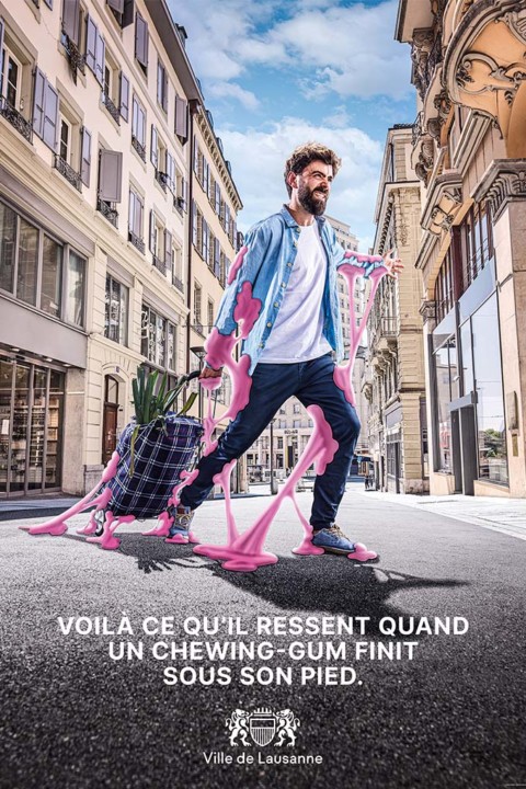 Campagne d’affichage 2021 Gum&Tag- Ville de Lausanne